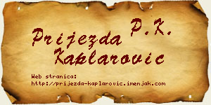 Prijezda Kaplarović vizit kartica